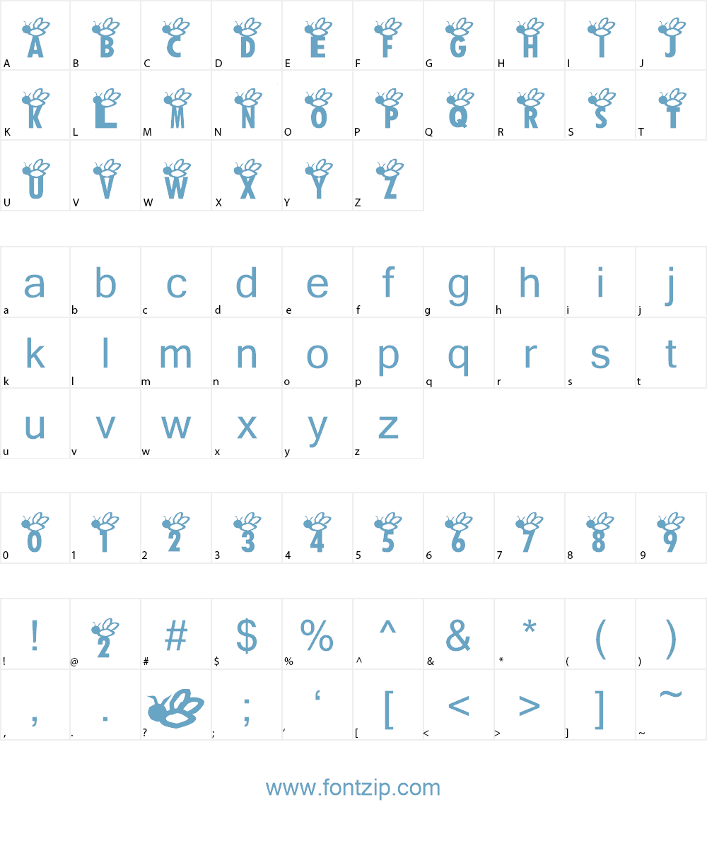 AEZ buzz buzz Font Character
